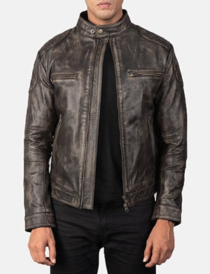 Gatsby Distressed Brown Leather Jacket