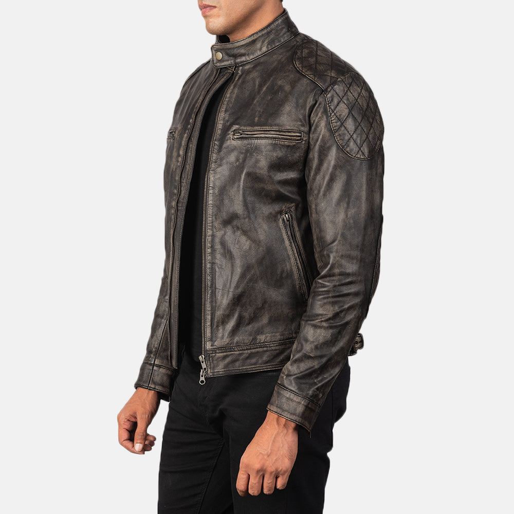 Gatsby Distressed Brown Leather Jacket