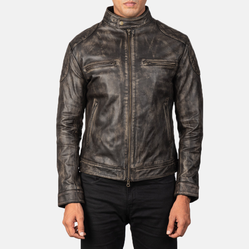 Gatsby Distressed Brown Leather Jacket