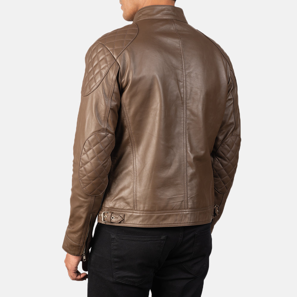 Gatsby Mocha Leather Biker Jacket