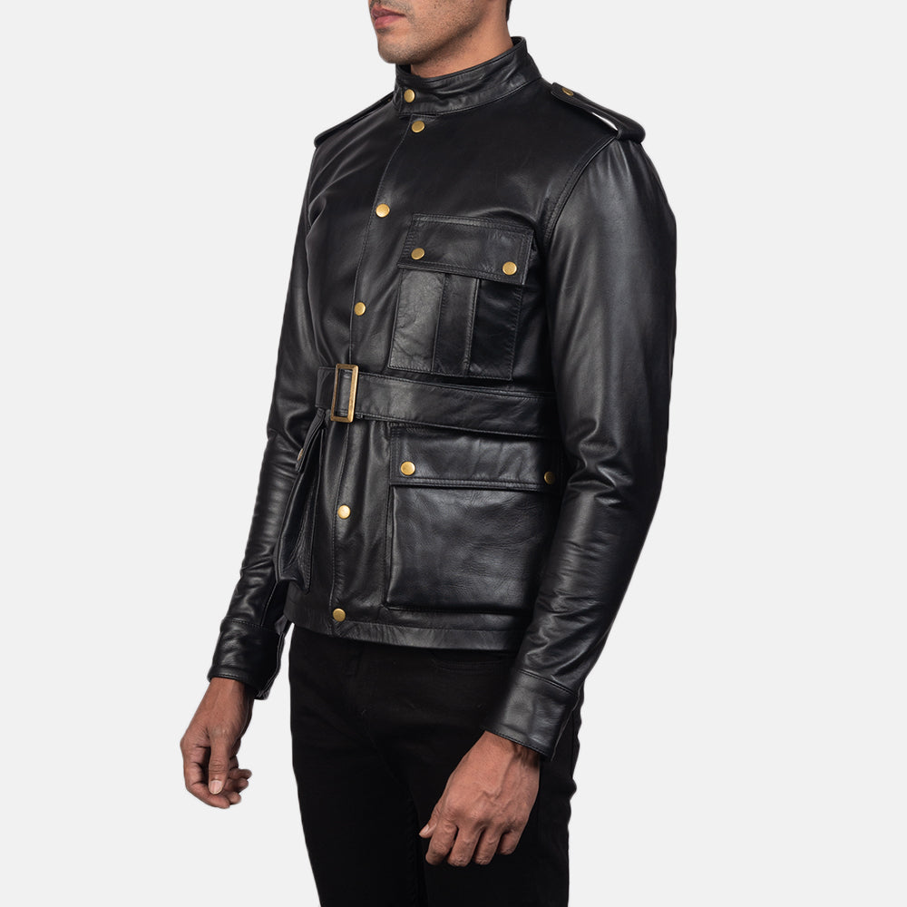 Germain Black Leather Jacket