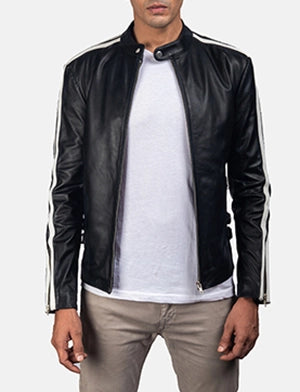 Hank Black Leather Biker Jacket