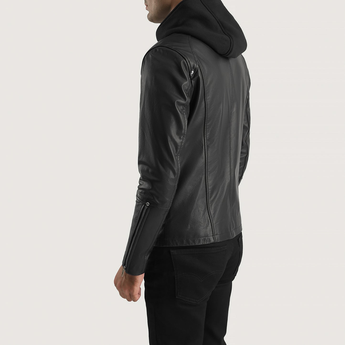 Highschool Black Hooded Leather Jacket