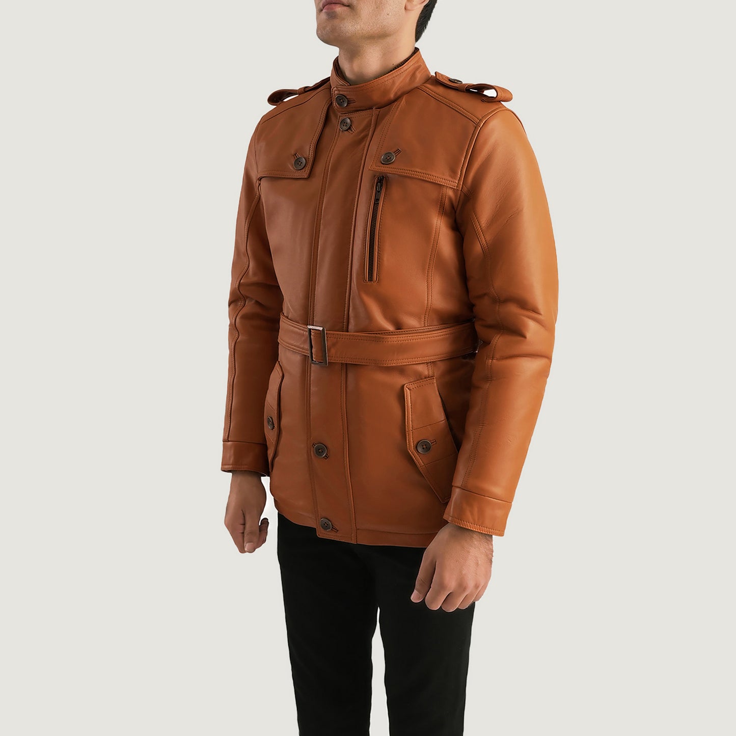 Hunter Tan Brown Fur Leather Jacket