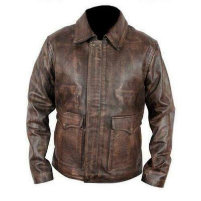 Indiana Jones Long Sleeve Brown Leather Jacket