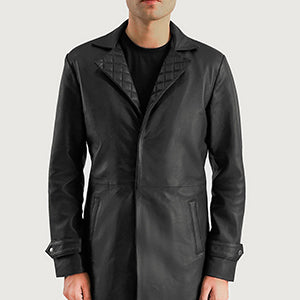 Infinity Black Leather Coat