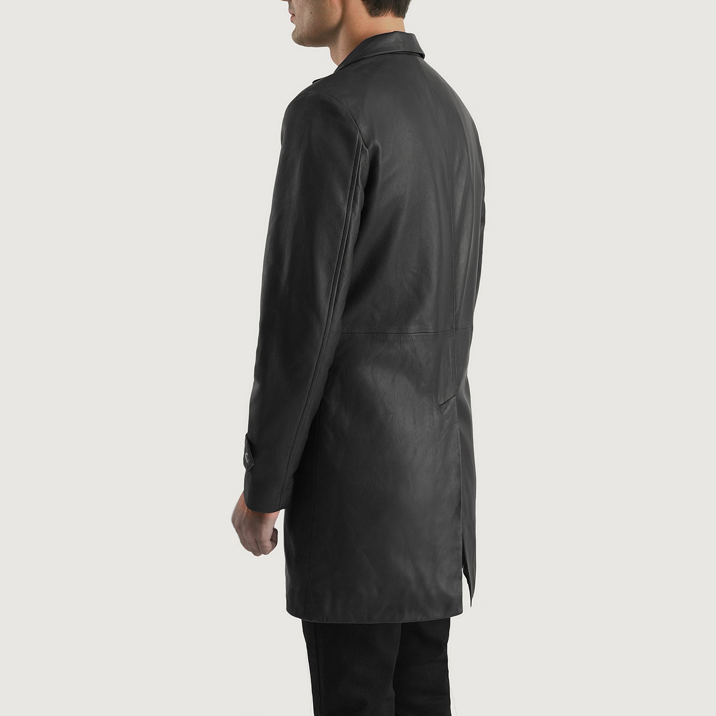 Infinity Black Leather Coat