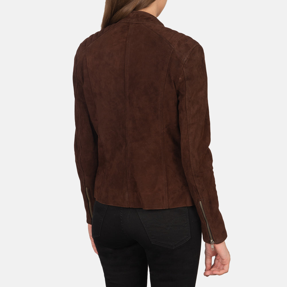 Kelsee Mocha Suede Biker Jacket