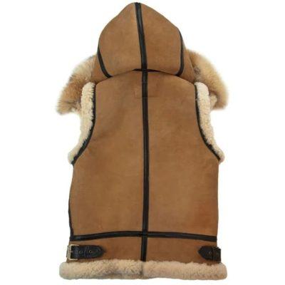 Men’s B3 RAF Bomber Shearling Fur Hooded Leather Vest