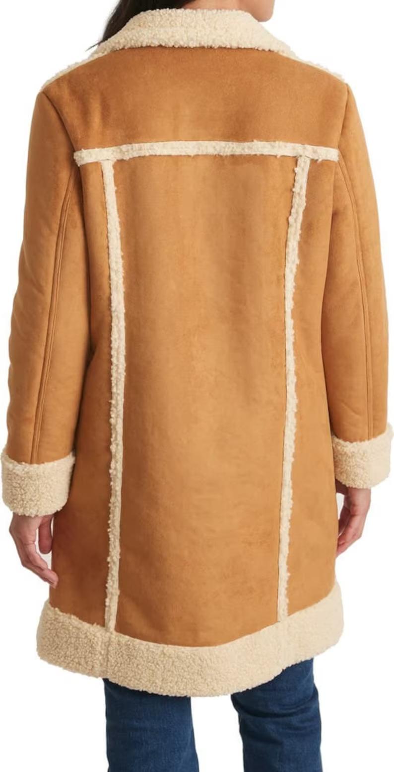 Men’s Brown Bomber Fur Long Trench Coat