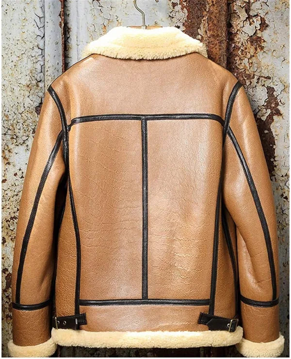 Men’s Brown RAF Aviator Shearling Leather Jacket