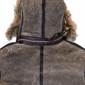 Men’s Brown Shearling Hooded Biker Leather Jacket