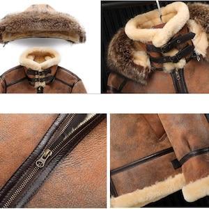 Men’s Brown Sherpa Shearling Distressed Leather Jacket