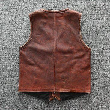 Men’s Brown Vintage Biker Leather Vest