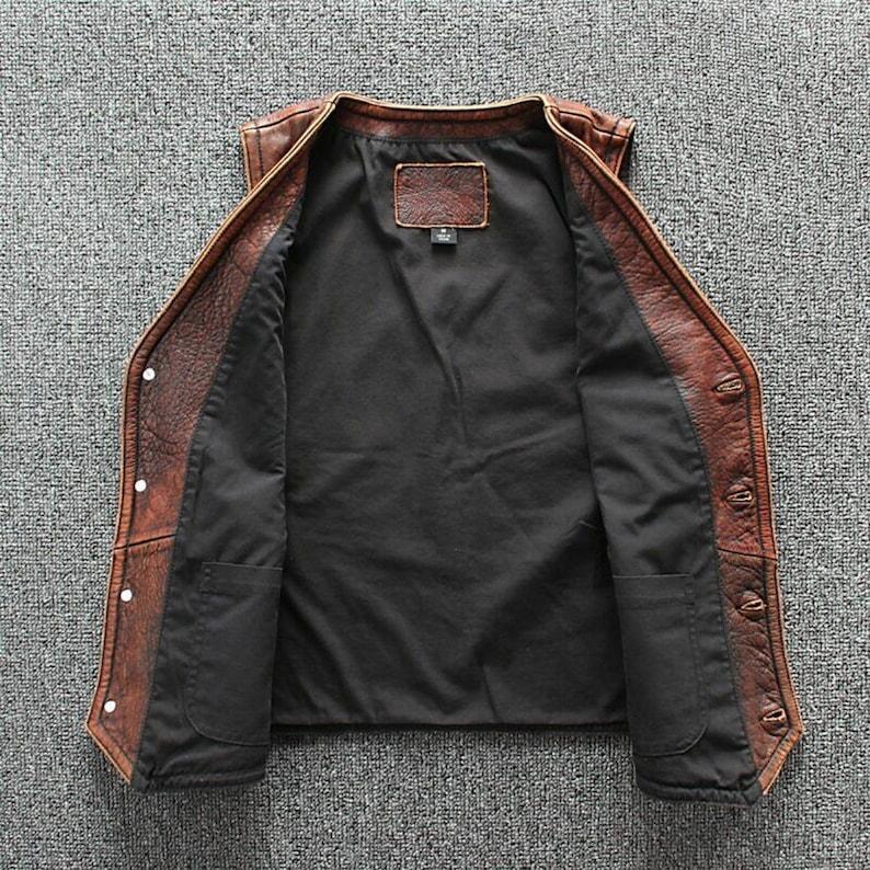 Men’s Brown Vintage Biker Leather Vest