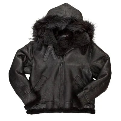 Men’s Shearling Black Sherpa Leather Jacket