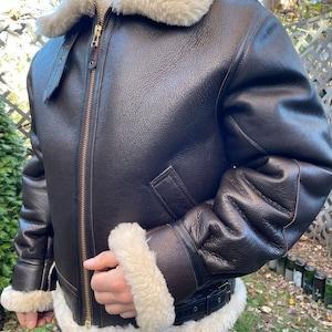 Men’s Vintage B3 Bomber Sherpa Shearling Leather Jacket