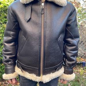 Men’s Vintage B3 Bomber Sherpa Shearling Leather Jacket