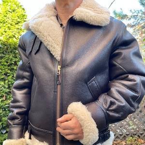 Men’s Vintage B3 Bomber Sherpa Shearling Leather Jacket