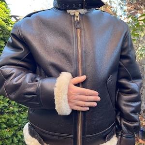 Men’s Vintage B3 Bomber Sherpa Shearling Leather Jacket