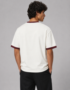 Maroon off white