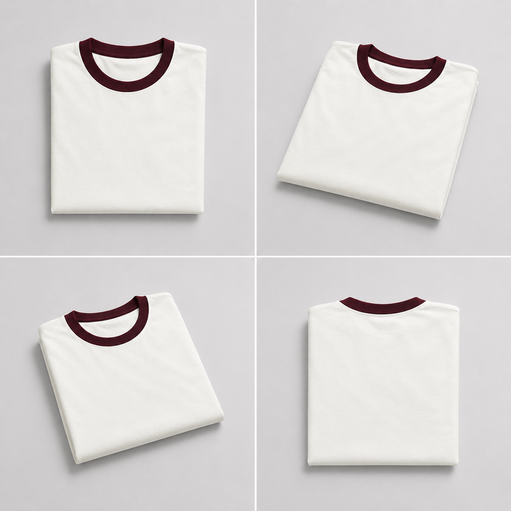 Maroon off white