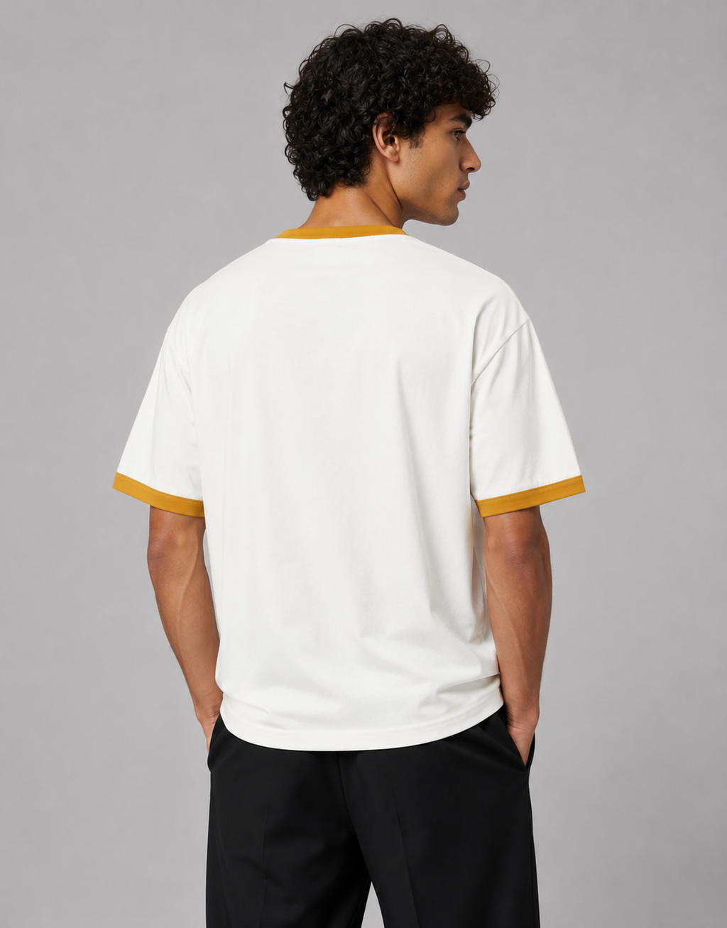 Mustard yellow off white