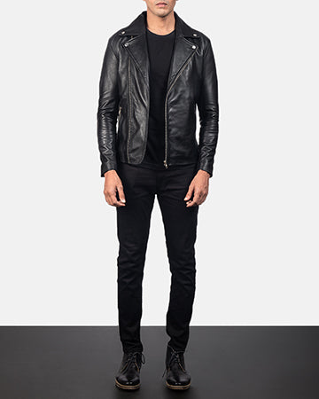 Noah Black Leather Biker Jacket