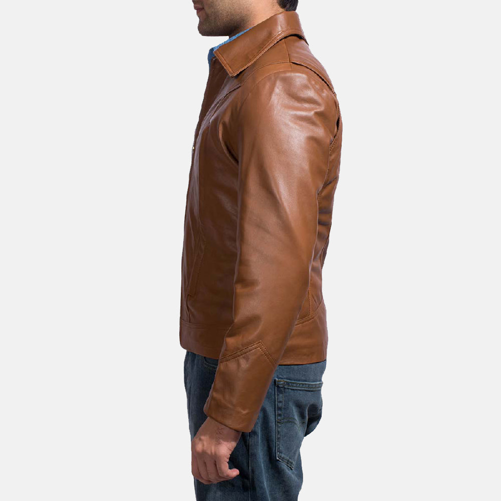 Old School Brown Leather Jacket