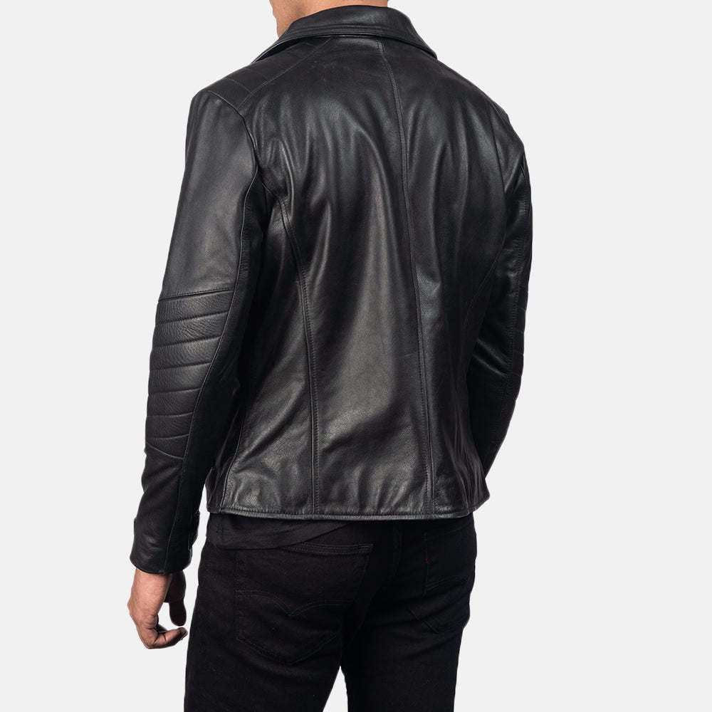 Raiden Black Leather Biker Jacket