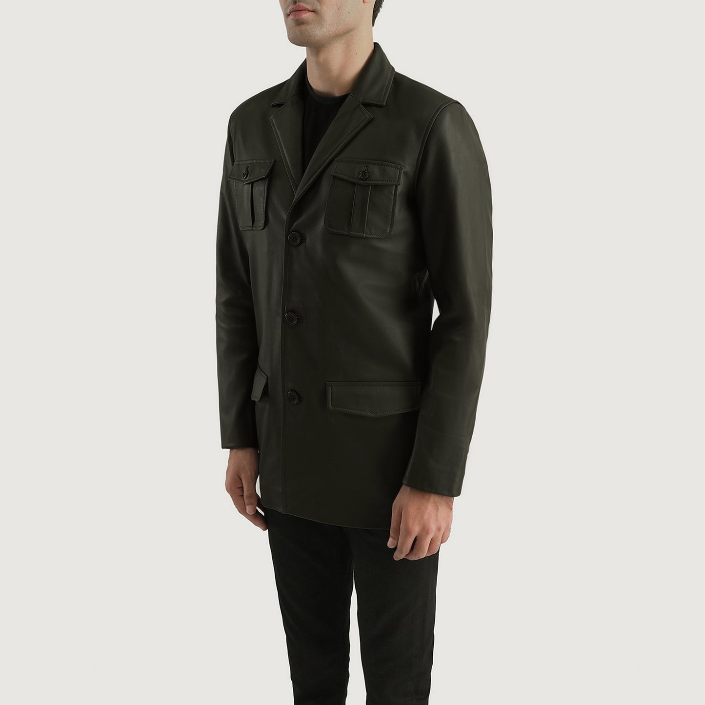 Ray Cutler Green Leather Blazer