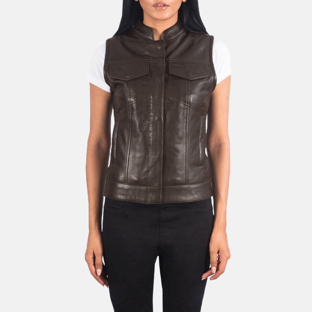 Rayne Moto Brown Leather Vest