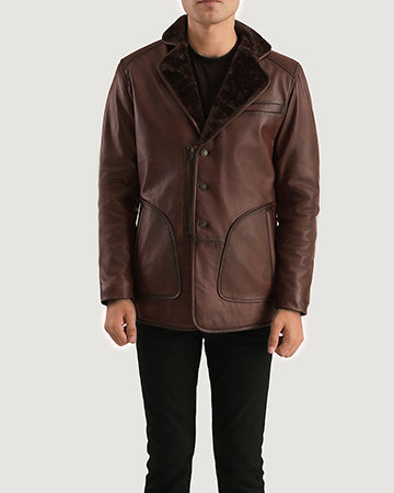 Rocky Brown Fur Leather Coat