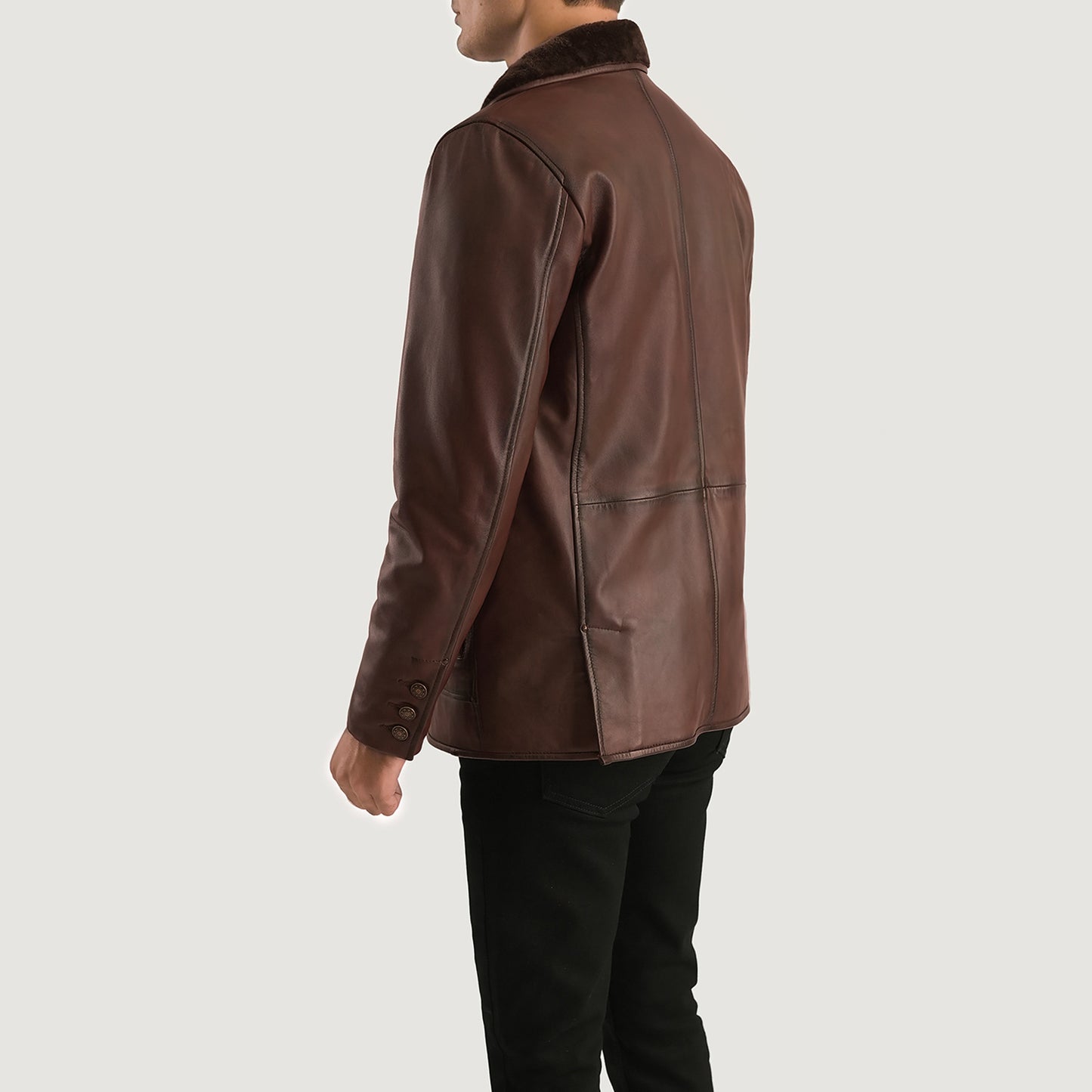 Rocky Brown Fur Leather Coat