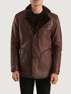 Rocky Brown Fur Leather Coat