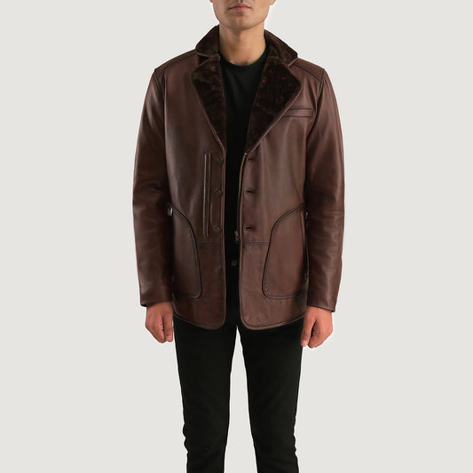 Rocky Brown Fur Leather Coat