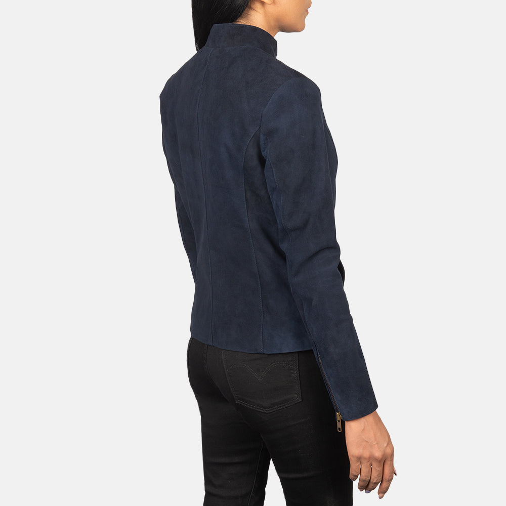 Rumella Blue Suede Biker Jacket