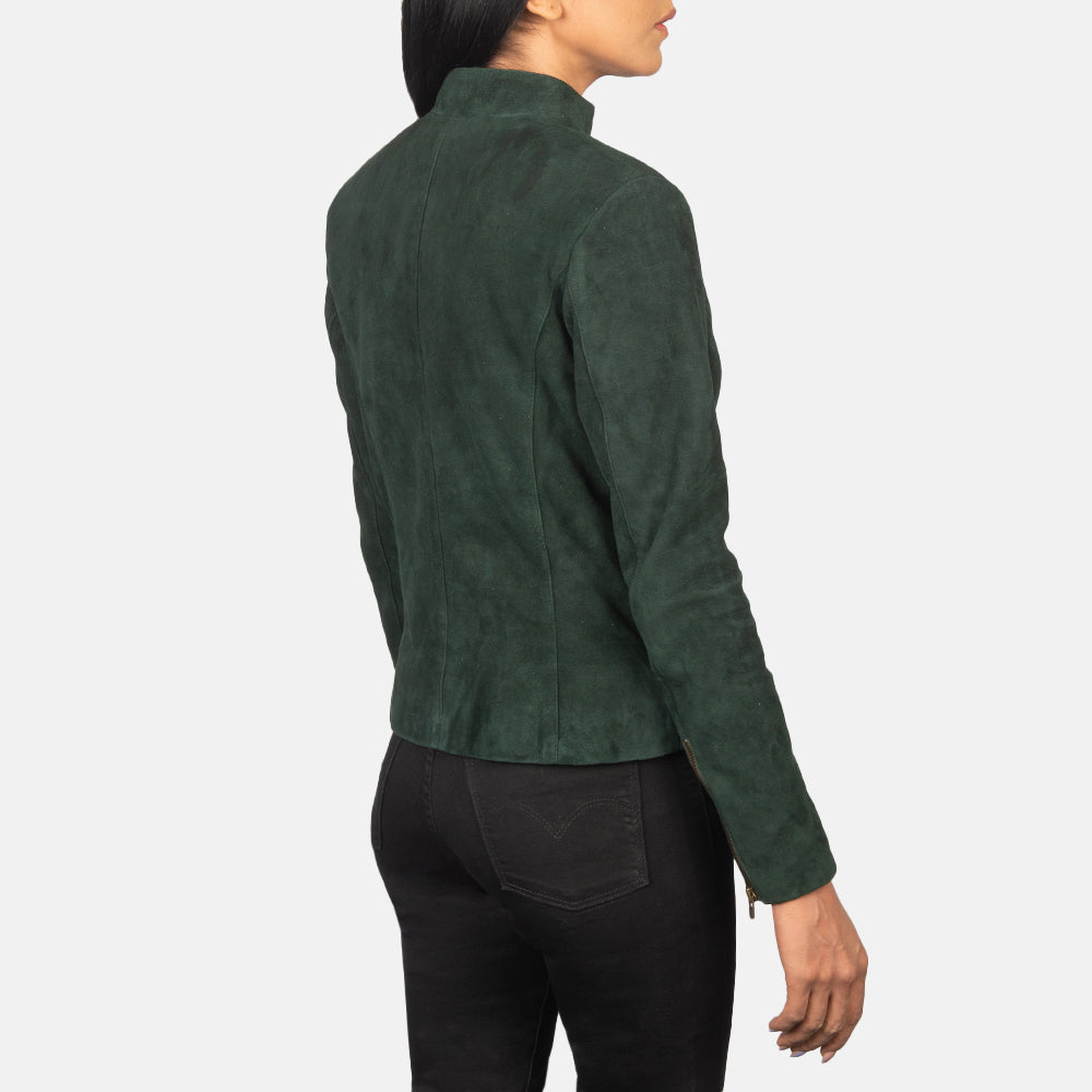 Rumella Green Suede Biker Jacket