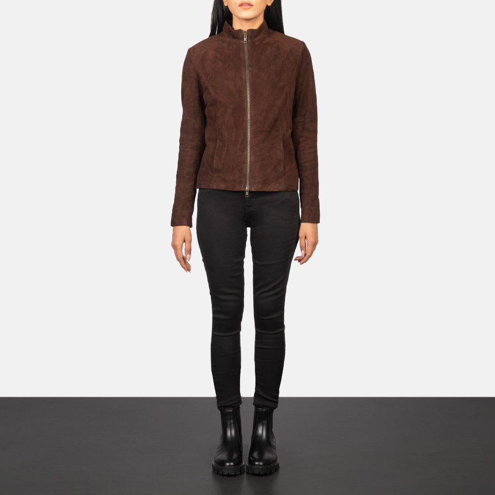 Rumella Mocha Suede Biker Jacket