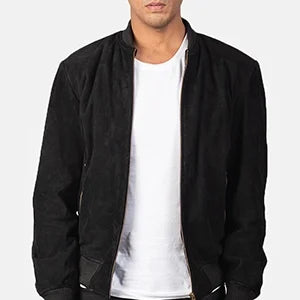 Shane Black Suede Bomber Jacket