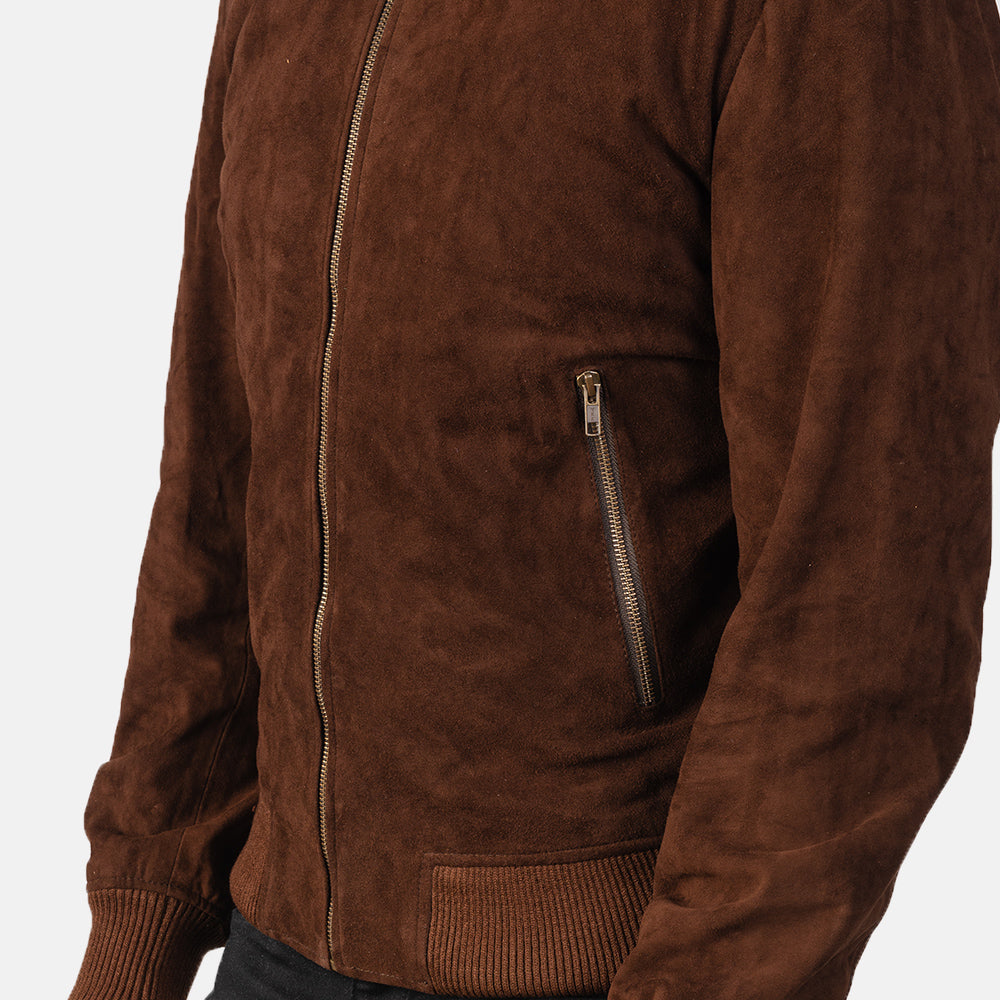 Shane Mocha Suede Bomber JacketShane Mocha Suede Bomber Jacket