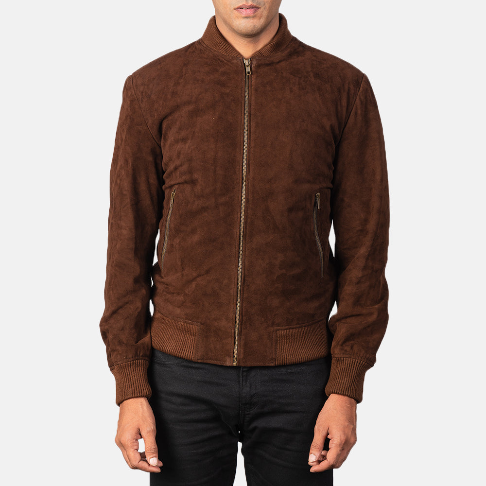 Shane Mocha Suede Bomber JacketShane Mocha Suede Bomber Jacket