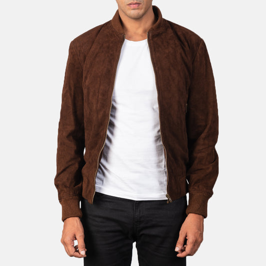 Shane Mocha Suede Bomber JacketShane Mocha Suede Bomber Jacket