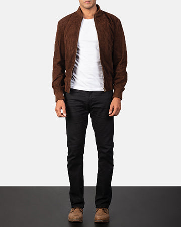 Shane Mocha Suede Bomber JacketShane Mocha Suede Bomber Jacket