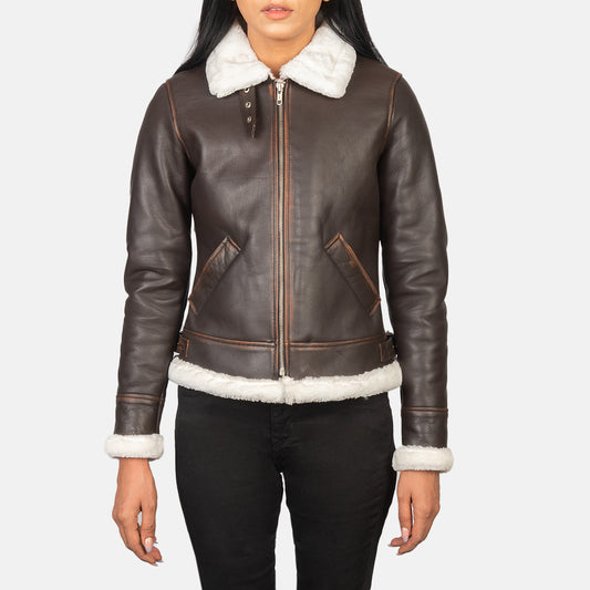 Sherilyn B-3 Brown Leather Bomber Jacket