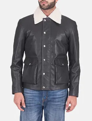 Snow Cole Black Leather Jacket