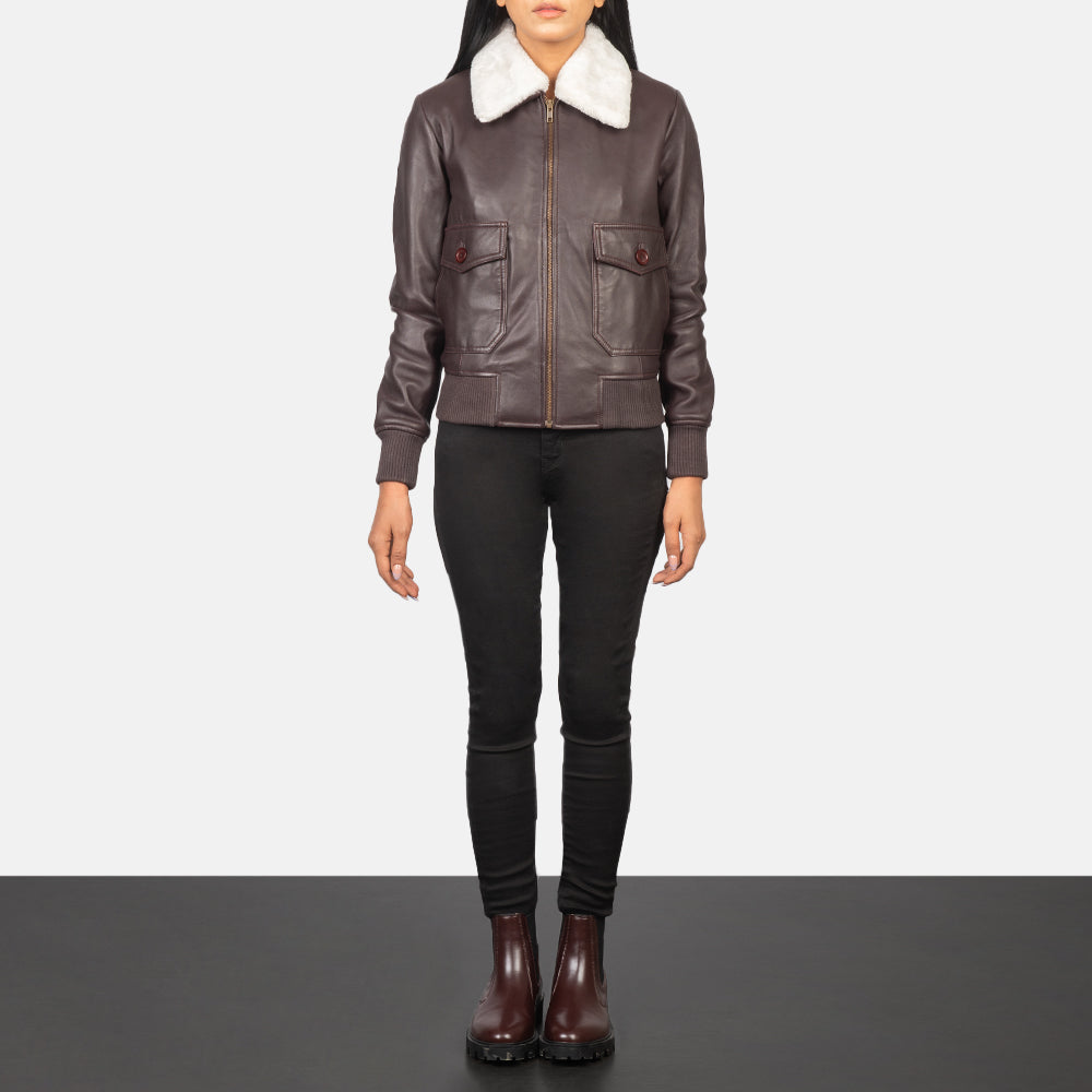 Stella G-1 Maroon Leather Bomber Jacket