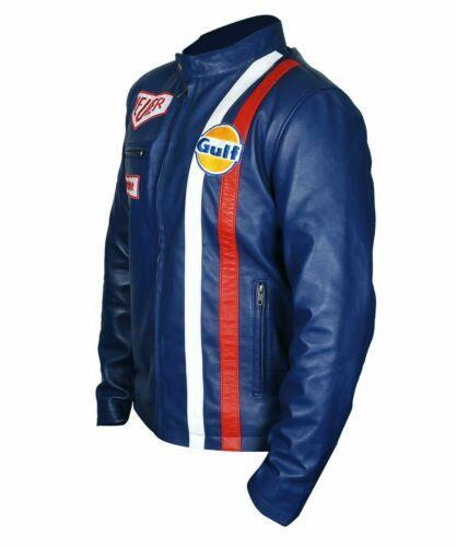 Steve McQueen Le Mans Blue Racer Leather Jacket