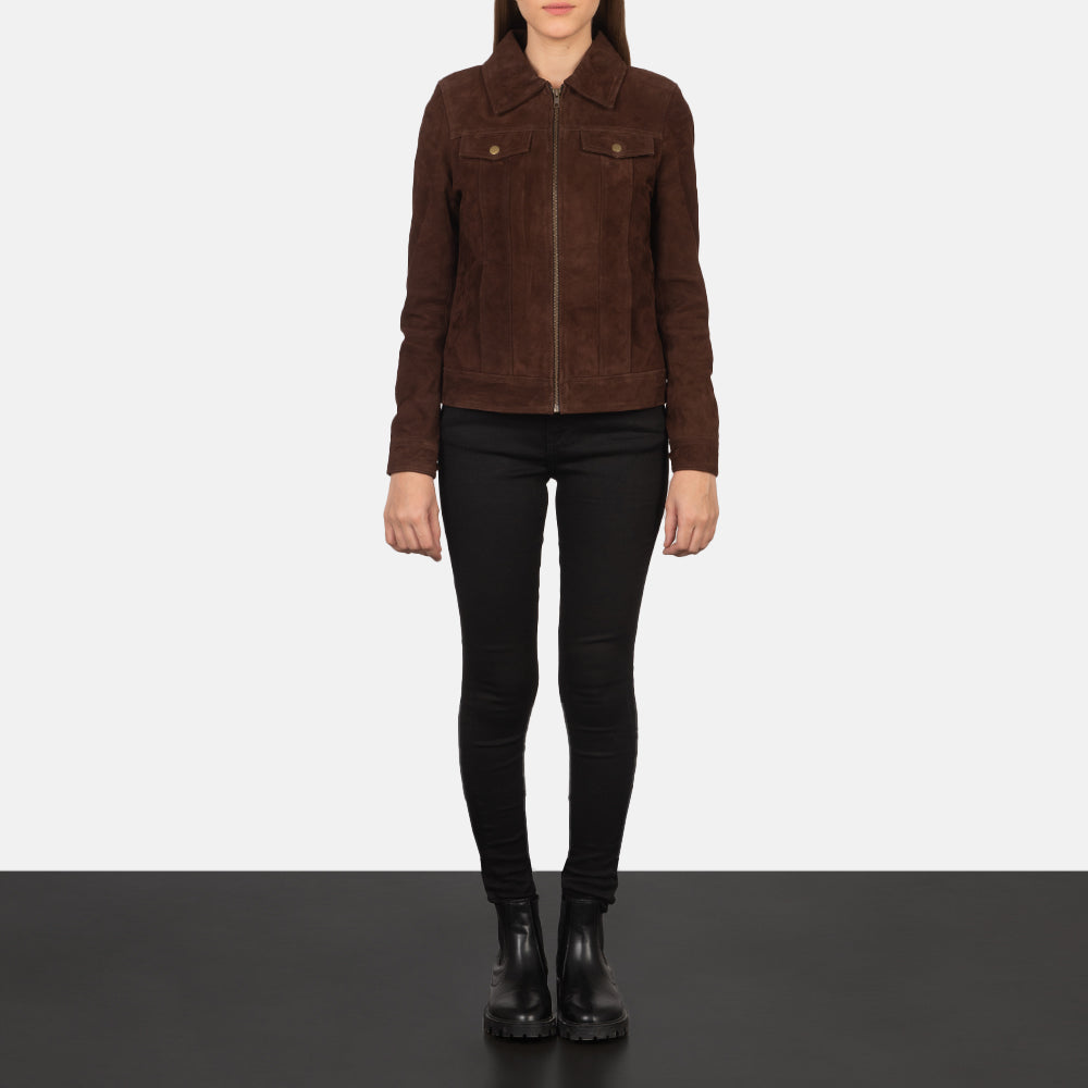 Suzy Mocha Suede Trucker Jacket