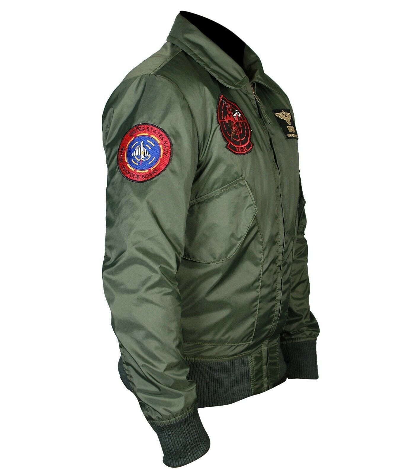 Tom Cruise Bombe Maverick Green Leather Jacket